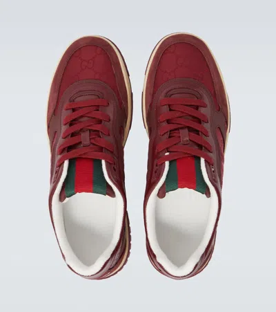 Gucci Re-web Low-top Sneakers In Burgundy