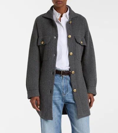 Brunello Cucinelli Belted Cardigan In Blue