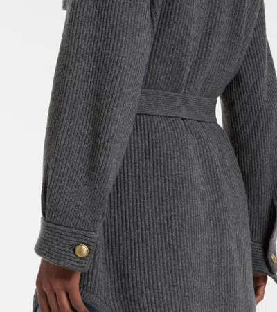 Brunello Cucinelli Belted Cardigan In Blue