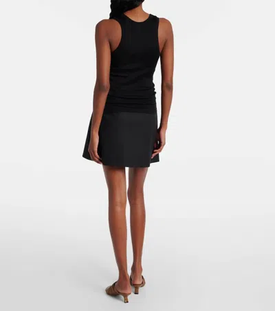 Loewe Womens Black Anagram Ribbed Silk-jersey Tank Top