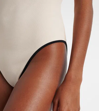 Valentino Spaghetti Straps Scoop Neckline High-cut Legs In White