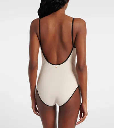 Valentino Spaghetti Straps Scoop Neckline High-cut Legs In White