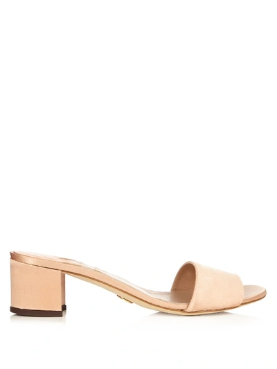 Brother Vellies Solt Satin Block-heel Mules In Light-pink