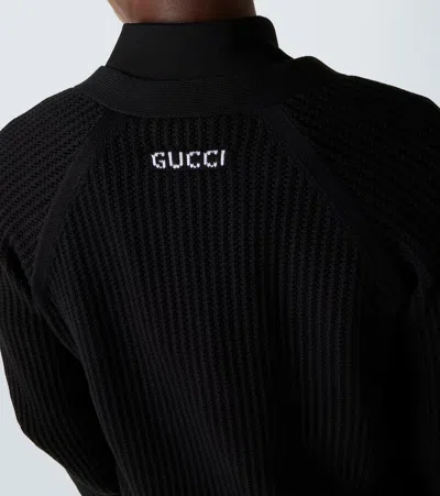 Gucci Knitwear V Neck Striped Cuffs In Black