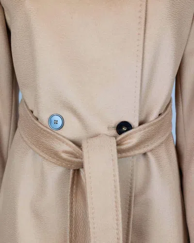 Max Mara Waist Belted Long Sleeve Coat In Brown