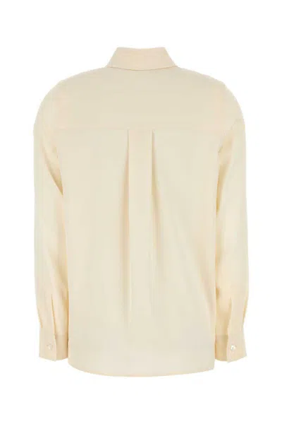 Max Mara Cream Stretch Silk Avion Shirt In Neutral