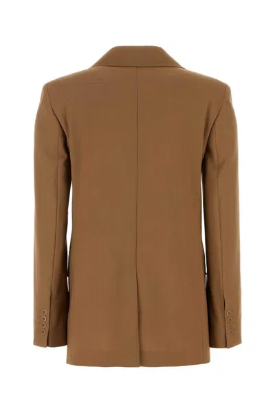 Max Mara Virgin Wool Single-breasted Blazer In Brown