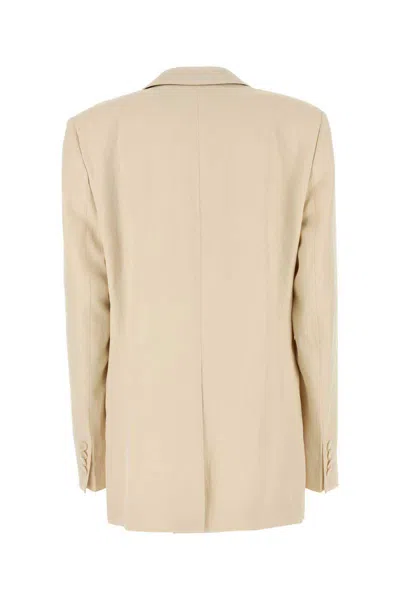 Stella Mccartney Viscose Blend Blazer With Buttoned Cuffs In Neutral