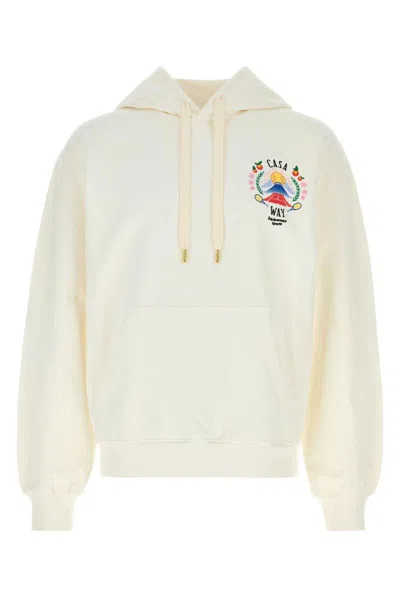 Casablanca Cotton Sweatshirt With Front Pocket And Hood In Gray