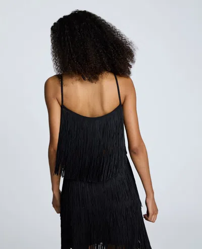 Kenneth Cole Fringe Cami Tank In Black