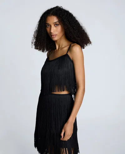 Kenneth Cole Fringe Cami Tank In Black