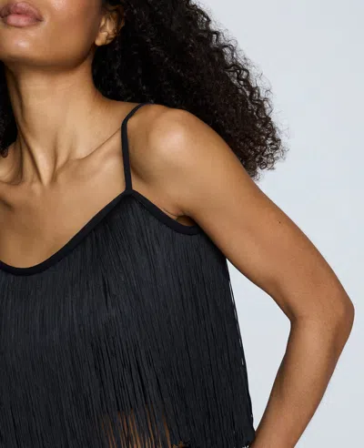 Kenneth Cole Fringe Cami Tank In Black