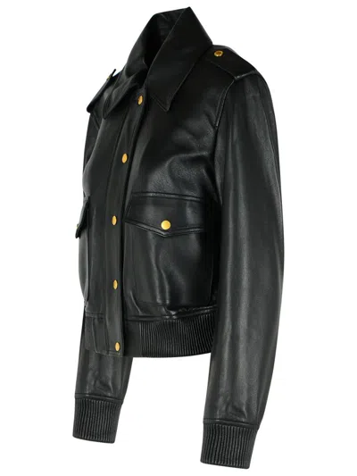 Michael Kors Leather Blouson In Black