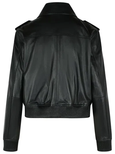 Michael Kors Leather Blouson In Black