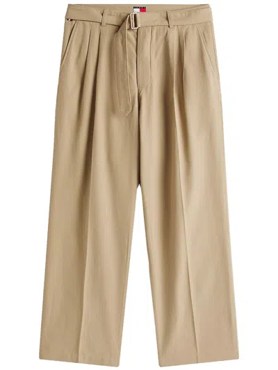 Tommy Hilfiger The Apxgp Collection Pleated Tapered Trousers In Neutral