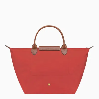 Longchamp Tomato Coloured Le Pliage Original M Bag