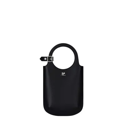 Courrèges Black Slim Holy Crossbody Bag In Black