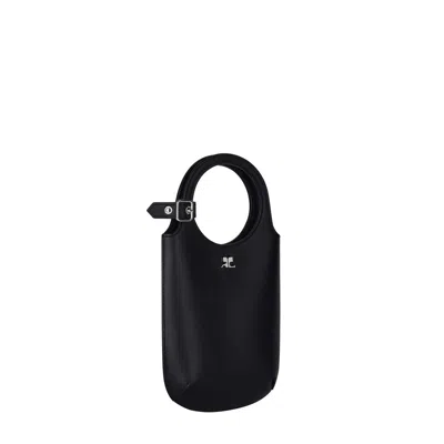 Courrèges Black Slim Holy Crossbody Bag In Black
