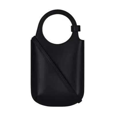 Courrèges Black Slim Holy Crossbody Bag In Black