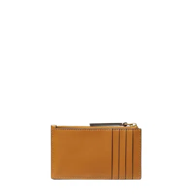 Tory Burch Zip Card Case In Brown