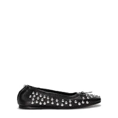 Golden Goose Amy Ballet Flats In Black Nappa Leather With Silver Colored Studs