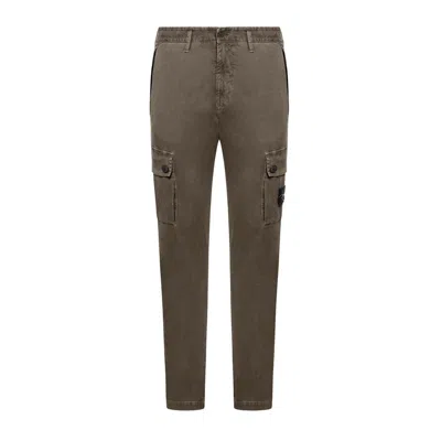 Stone Island Tailored Slim Trousers With Cargo Pocket In Green