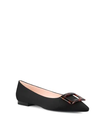 Roger Vivier Gommettine Buckled Glossed Crinkled-leather Ballet Flats