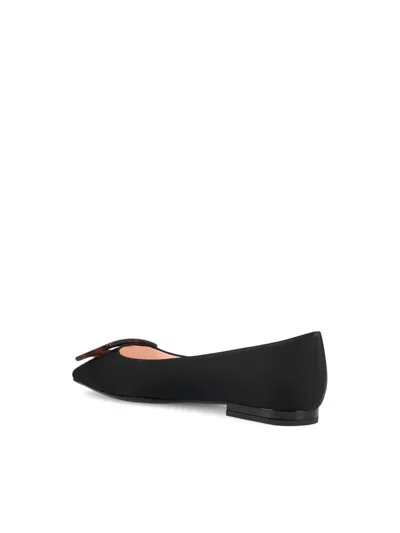 Roger Vivier Gommettine Buckled Glossed Crinkled-leather Ballet Flats