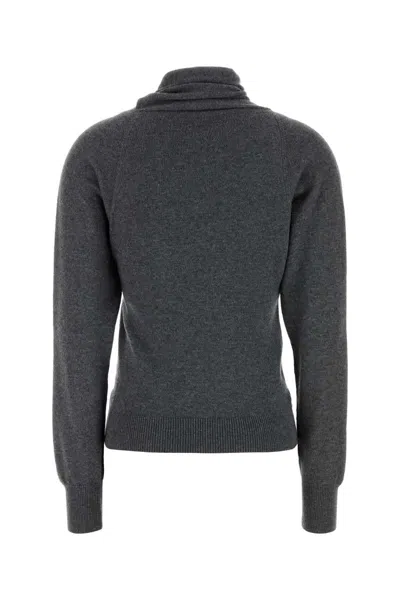 Tom Ford Wrap Collar Cashmere Blend Sweater In Gray