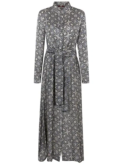 Obidi Blue Silk Clothing Dresses In Gray