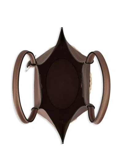 Tod's Chocolate Brown Raffia Shopping Bag