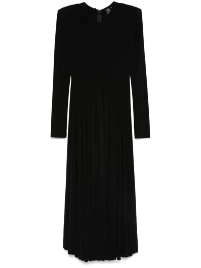 Norma Kamali V-neck Flared Midi Dress In Black