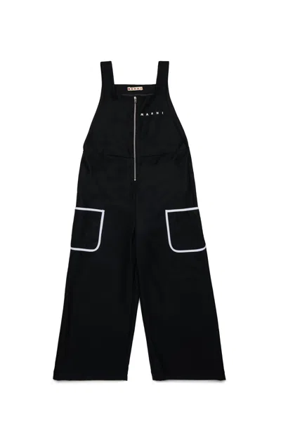 Marni Logo-embroidered Jumpsuit In Black