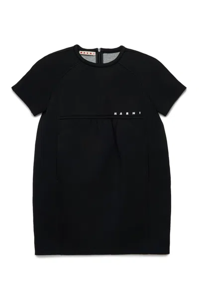 Marni Abito Mini In Neoprene Egg Shape In Black