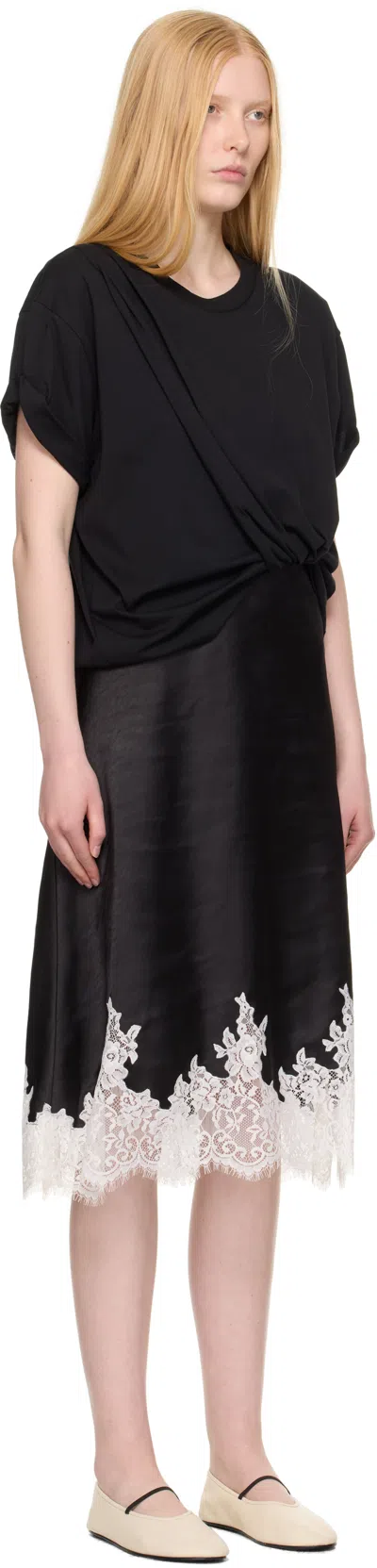 3.1 Phillip Lim Layered Cotton And Satin T-shirt Dress In Black