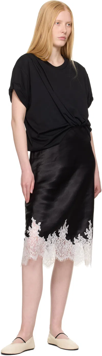 3.1 Phillip Lim Layered Cotton And Satin T-shirt Dress In Black
