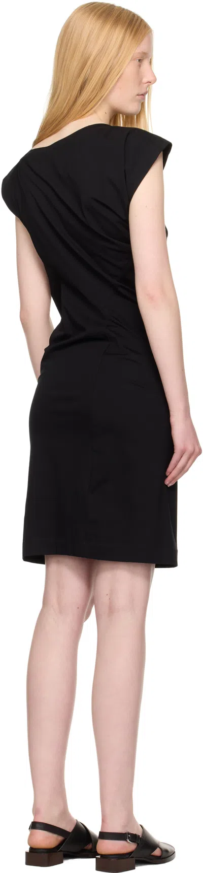 3.1 Phillip Lim Black Draped Short Sleeve T-shirt Minidress
