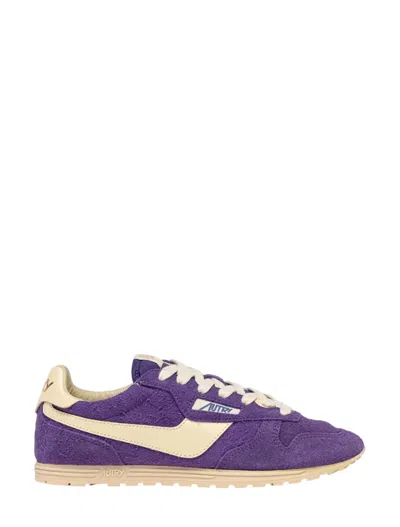 Autry Low Suede Windspin Sneaker In Purple