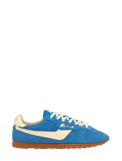 Autry Sneakers Windspin In Suede And Leather Color Blue Yatch And Rutabaga In Blue
