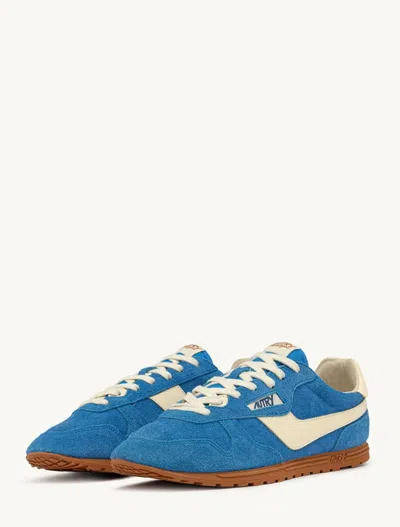 Autry Sneakers Windspin In Suede And Leather Color Blue Yatch And Rutabaga In Blue