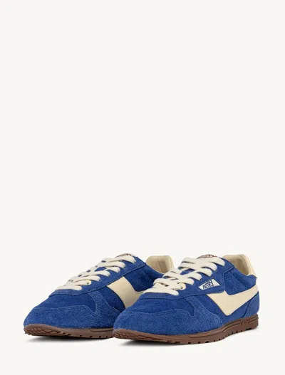 Autry 'windspin Low' Blue Sneaker With Logo On The Side And On The Heel In Blue