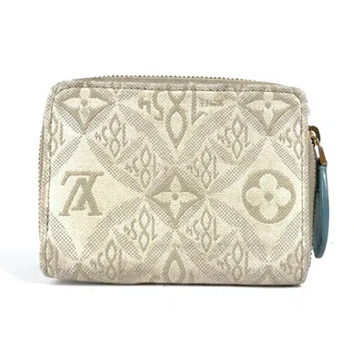 Pre-owned Louis Vuitton White Canvas Leather Coin Purse/coin Case ()