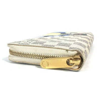 Pre-owned Louis Vuitton White Damier Azur Long Wallet (bi-fold) ()