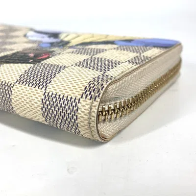 Pre-owned Louis Vuitton White Damier Azur Long Wallet (bi-fold) ()