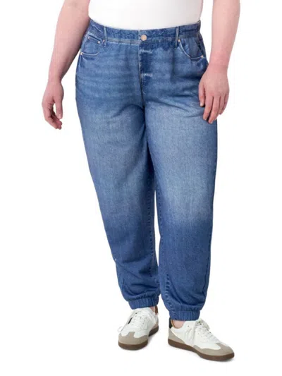 Seven7 Women's Illusion Pull-on Denim Joggers In Blue