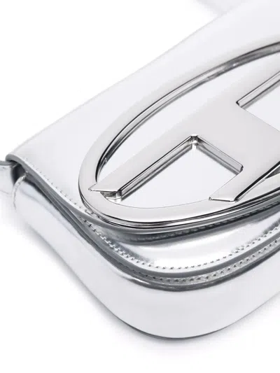 Diesel Geometric Flap Shoulder Bag With Metallic Finish
