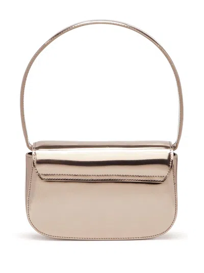 Diesel 1dr Bronze Shoulder Bag In Faux Leather