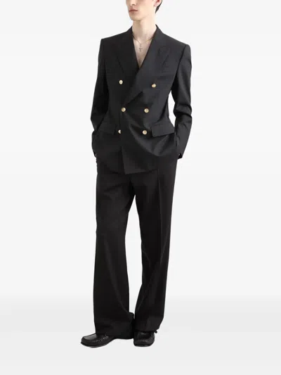 Dolce & Gabbana Suit Double-breasted Gold Buttons In Black