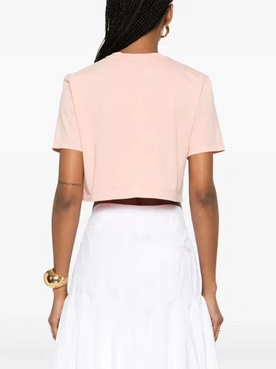 Fendi Peach Crewneck Cropped T-shirt