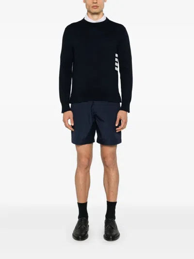 Thom Browne 4-bar Cotton Jumper In Black